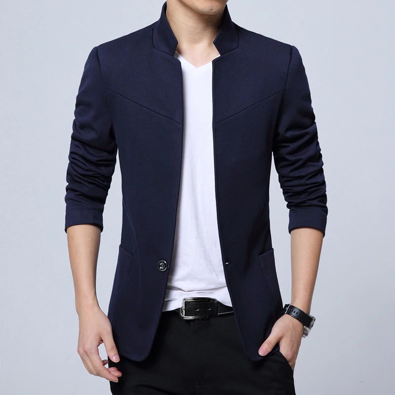 Liseaven Blazer Men Jackets Male Stand Collar Male Blazers