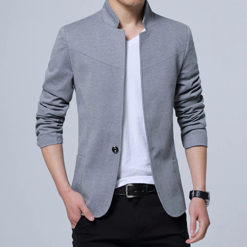 Liseaven Blazer Men Jackets Male Stand Collar Male Blazers