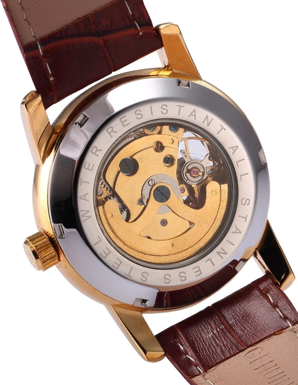 Men Wrist Watches Luxury Golden Skeleton Mechanical